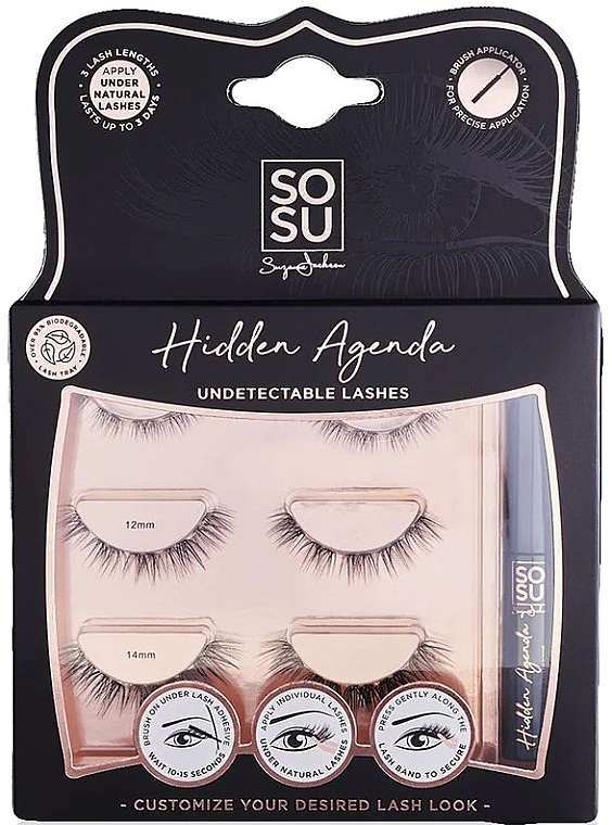 Wimpernset 10-14 mm mit Kleber - Sosu by SJ Hidden Agenda Undectectable Lashes — Bild N2