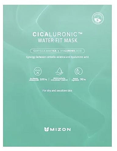 Tuchmaske für das Gesicht mit Centella Asiatica und Hyaluronsäure - Mizon Cicaluronic Water Fit Mask — Bild N1