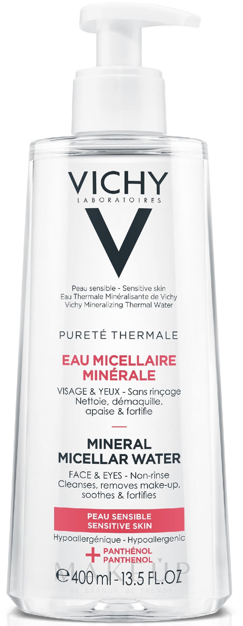 Mizellen-Reinigungsfluid zum Abschminken mit vulkanischem Wasser für empfindliche Haut - Vichy Purete Thermale Mineral Micellar Water — Foto 400 ml