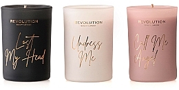 Makeup Revolution Three Scented Candles Indulgence Collection - Kerzenset (Dekorative Kerze 3x40g) — Bild N1