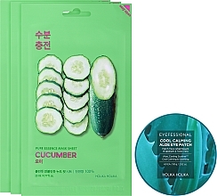 Gesichtspflegeset - Holika Holika Aloe Hydra Kit (Patches 601 St. + Maske 23ml)  — Bild N2