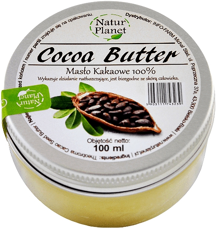100% Unraffinierte Kakaobutter - Natur Planet Cocoa Butter — Foto N2