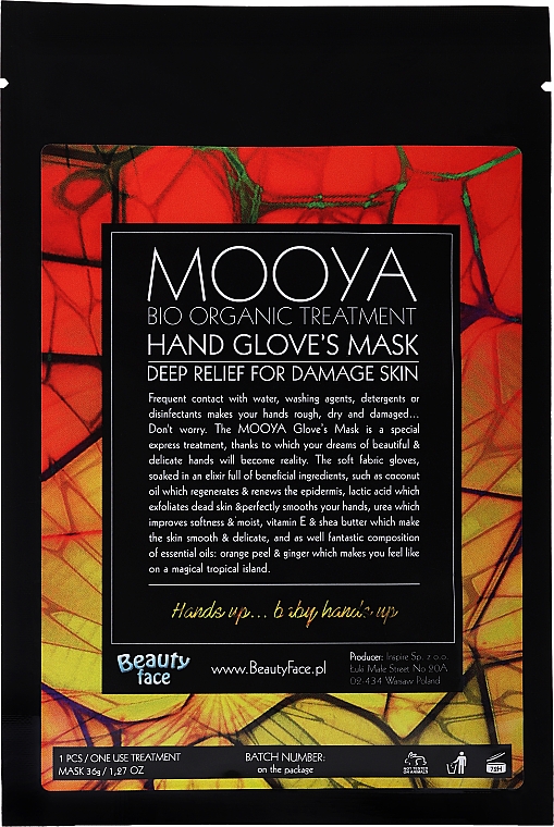 Pflegendes Serum & Maske in Handschuh-Form - Beauty Face Mooya Bio Organic Treatment Mask — Bild N2