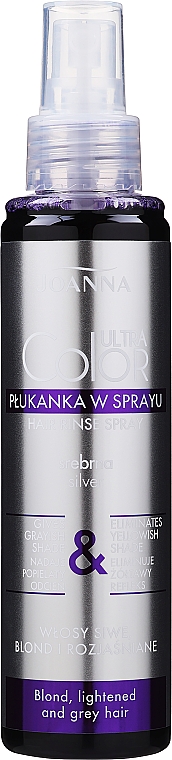 Silberne Tönungsspülung für graue, blonde und aufgehellte Haare - Joanna Ultra Color System Hair Spray Lotion