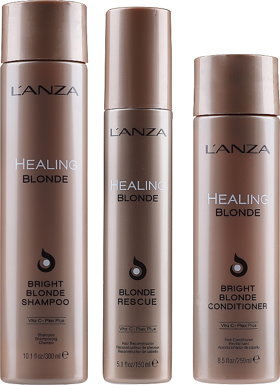 Set - L'anza Healing Blonde Holiday Trio Box 2020 (sh/300ml + cond/250ml + h/cr/150ml) — Bild N2