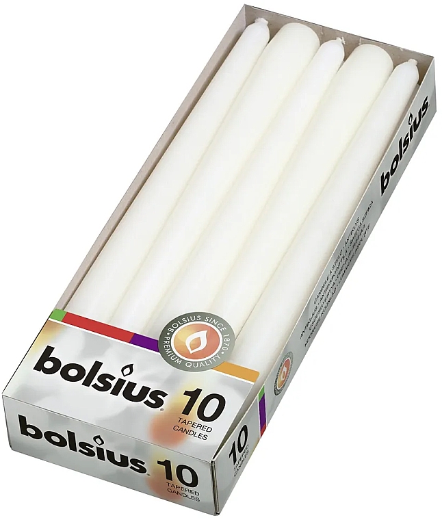 Tafelkerze konisch weiß 10 St. - Bolsius Candle — Bild N1