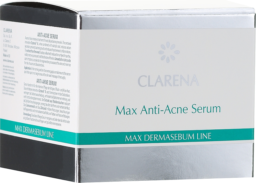 Intensives Anti-Akne Gesichtsserum mit Weidenextrakt - Clarena Bio Dermasebum Line Max Anti Acne Serum — Bild N1