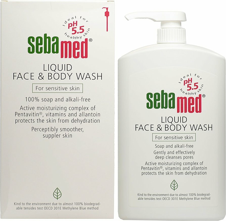 Gesichts- und Körperreinigungslotion für empfindliche Haut mit Olive - Sebamed Liquid Face and Body Wash — Bild N4
