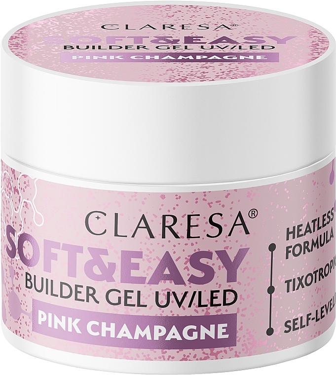 Modellierendes Nagelgel - Claresa Soft & Easy Builder Gel UV/LED Pink Champagne — Bild N2