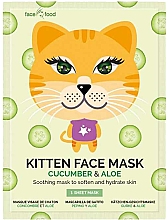 Düfte, Parfümerie und Kosmetik Beruhigende und feuchtigkeitsspendende Tuchmaske mit Aloe- und Gurkenextrakt - 7th Heaven Face Food Kitten Face Mask Cucumber & Aloe