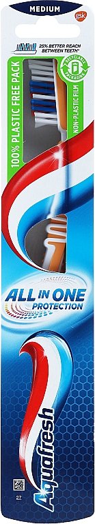 Zahnbürste mittel All In One Protection weiß-orange - Aquafresh All In One Protection — Bild N1