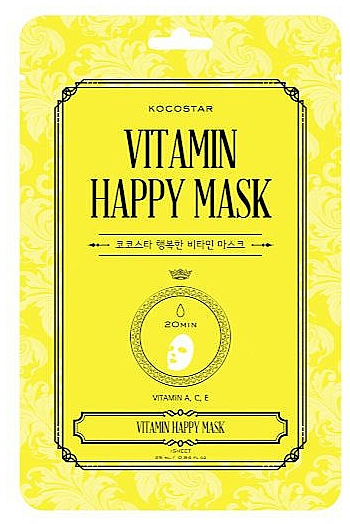 Tuchmaske für das Gesicht mit Vitaminen A,C und E für einen strahlenden Teint - Kocostar Vitamin Happy Mask — Bild N1