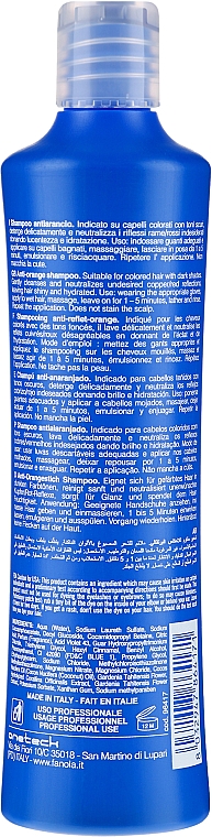 Fanola No Orange Extra Blue Pigment Shampoo - Farbneutralisierendes Shampoo für dunkel gefärbtes Haar — Bild N2