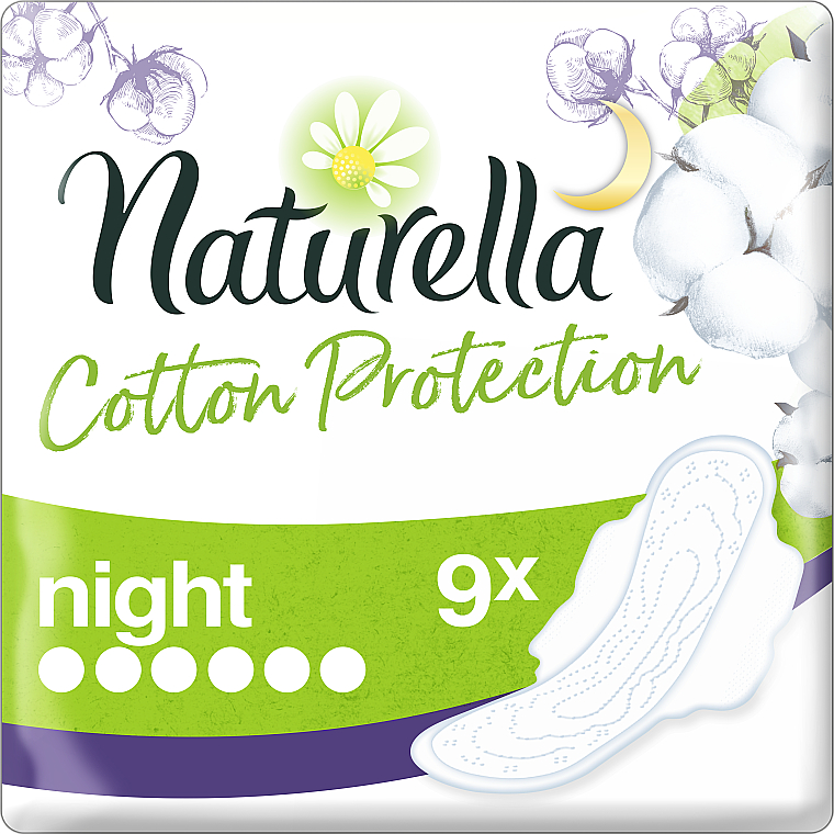 Damenbinden mit Flügeln 9 St. - Naturella Cotton Protection Ultra Night — Bild N2