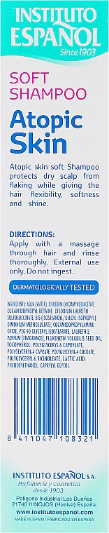 Shampoo - Instituto Espanol Atopic Skin Soft Shampoo — Bild N3