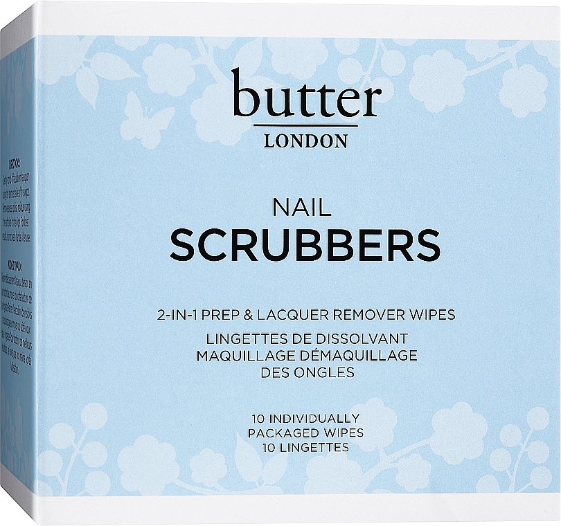 Wischtücher zum Entfernen von Nagellack - Butter London Nail Scrubbers 2-In-1 Prep & Lacquer Remover Wipes — Bild N1