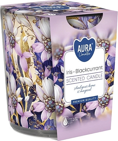 Duftkerze im Glas Iris-schwarze Johannisbeere- Bispol Scented Candle Iris - Blackcurrant  — Bild N1