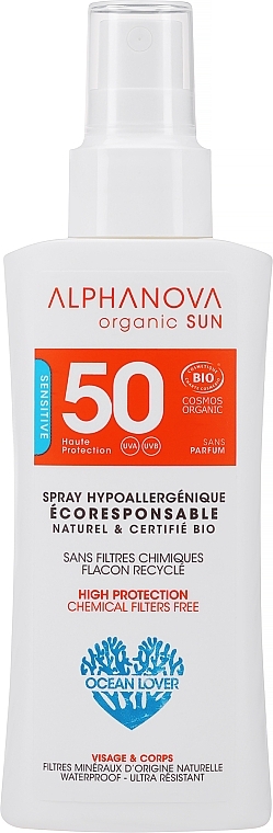 Bio Sonnenschutzspray für Gesicht und Körper SPF 50 - Alphanova Sun Bio SPF50 Spray Voyage — Bild N1