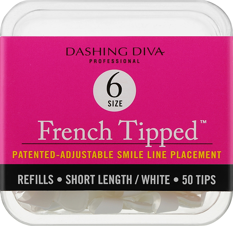 French Nagel-Tips - Dashing Diva French Tipped Short White 50 Tips Size 6 — Bild N1