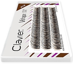 Künstliche Wimpern braun 10, 12, 14 mm C-Kurve 10D - Clavier Vshape Brown Series Mix  — Bild N2