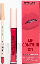 Makeup Revolution Lip Contour Kit Soulful Pink (Flüssiger Lippenstift 3ml + Lippenkonturenstift 0.8g) - Lippenset — Bild N2