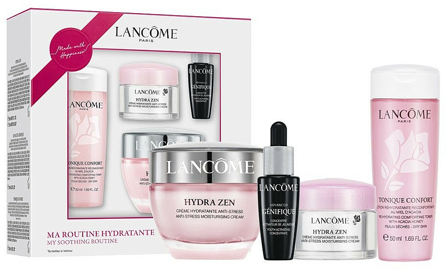 Gesichtspflegeset - Lancome Hydra Zen (Gesichtslotion 50ml + Gesichtskonzentrat 7ml + Creme-Gel für das Gesicht 15ml + Gesichtscreme 50ml)