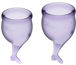 Düfte, Parfümerie und Kosmetik Menstruationstasse mit Schwänzchen violett 2 St. - Satisfyer Feel Secure Menstrual Cups Lila