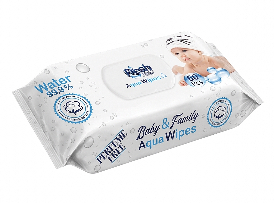 Feuchttücher 60 St. - Fresh Baby Aqua Wipes — Bild N2