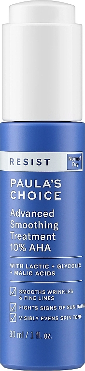 Glättender Cocktail mit AHA- und BHA-Säuren für das Gesicht - Paula's Choice Resist Advanced Smoothing Treatment 10% AHA — Bild N1