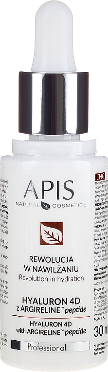Feuchtigkeitsspendendes Gesichtsserum - APIS Professional Hyaluron 4D + Argireline Peptide — Bild N2