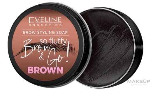 Augenbrauenseife - Eveline Cosmetics Brow & Go Brow Styling Soap  — Bild Brown