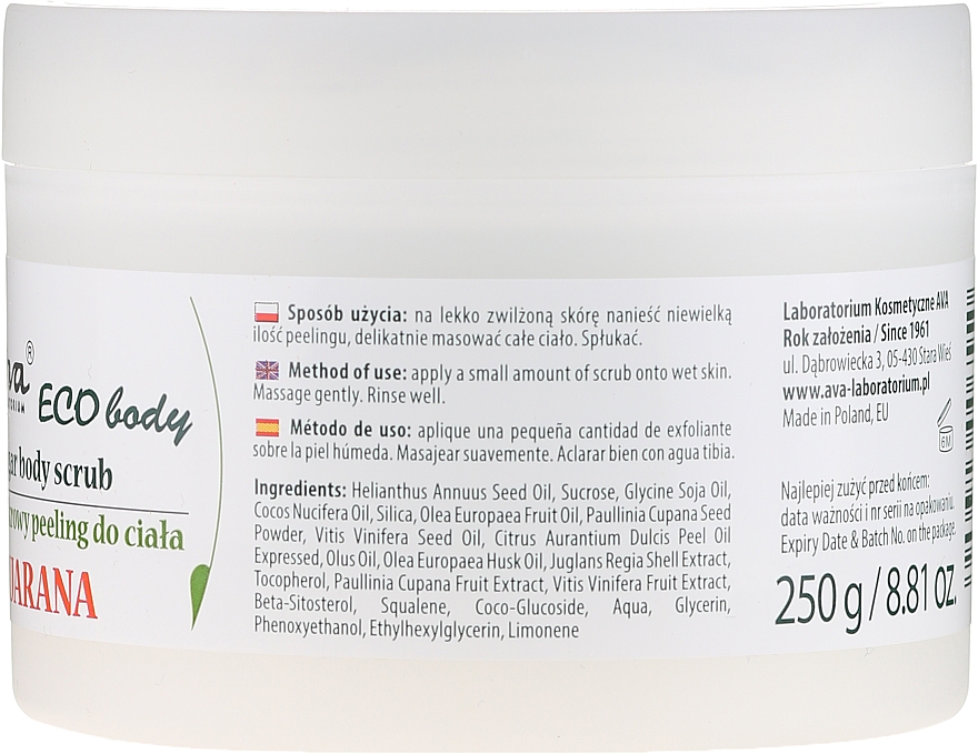 Zuckerpeeling für den Körper mit Guaraná - Ava Laboratorium Eco Body Natural Sugar Scrub Guarana — Bild N3