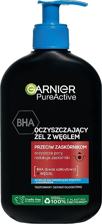 Reinigungsgel gegen Mitesser - Garnier Pure Active BHA Charcoal Cleansing Gel — Bild N1