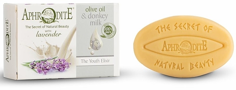 Olivenseife Elixier der Jugend mit Eselsmilch und Lavendelaroma - Aphrodite Advanced Olive Oil & Donkey Milk — Bild N1