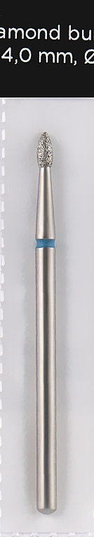 Diamant-Nagelfräser in Geschossform L-4 mm 1,8 mm blau - Head The Beauty Tools — Bild N1