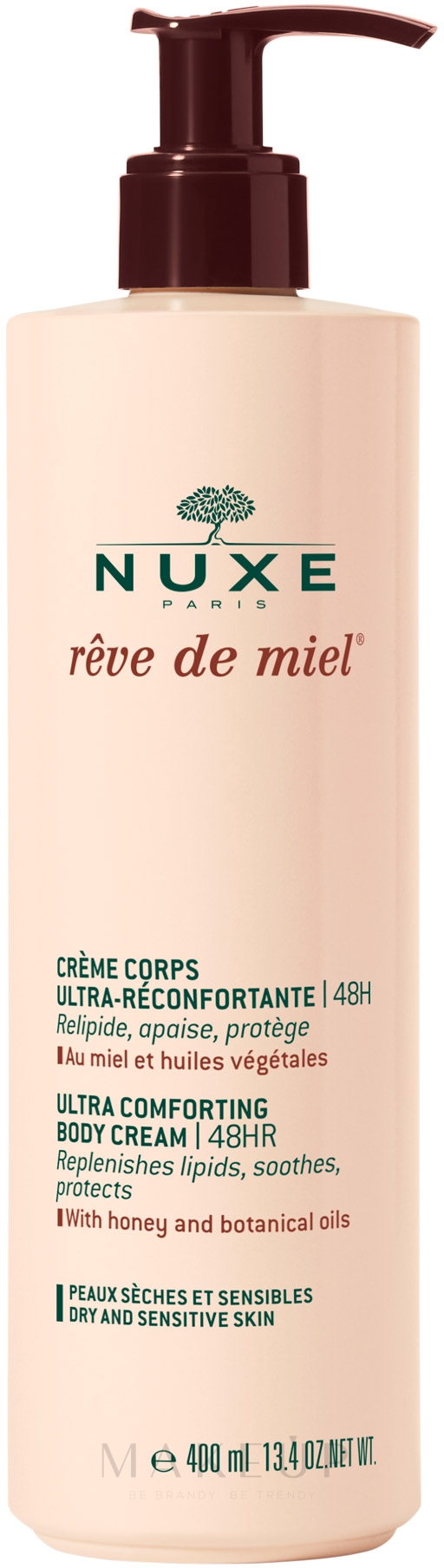 Weichmachende, bruhigende Körpercreme mit Honig und wertvollen Ölen - Nuxe Reve de Miel Ultra Comforting Body Cream (mit Spender) — Bild 400 ml