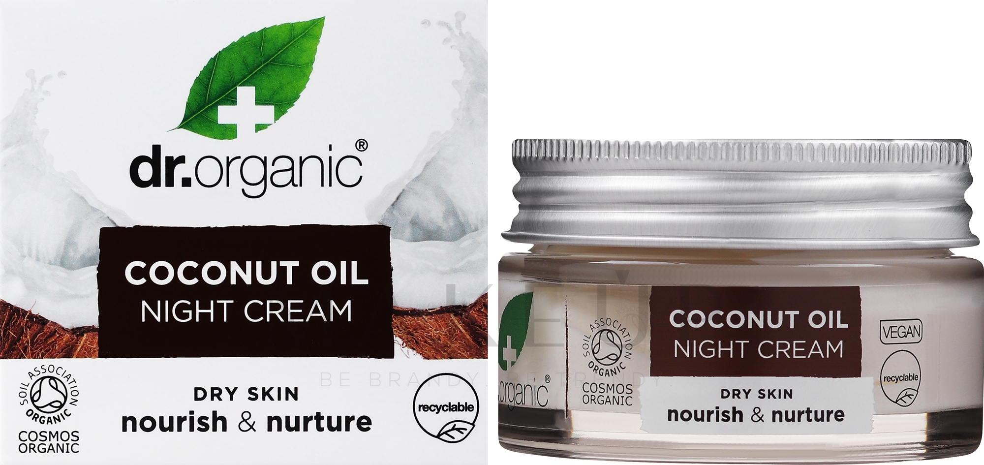 Anti-Aging Nachtcreme mit Bio Kokosnussöl und Aloe Vera - Dr. Organic Virgin Coconut Oil Night Cream — Bild 50 ml