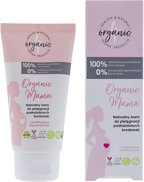 Natürliche Creme zur Pflege gereizter Brustwarzen - 4Organic Organic Mama Natural Cream For The Care Of Irritated Nipples — Bild N2