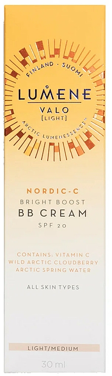 Aufhellende BB Creme mit Vitamin C und arktischer Moltebeere LSF 20 - Lumene Valo Bright Boost BB Cream SPF20 — Bild N2