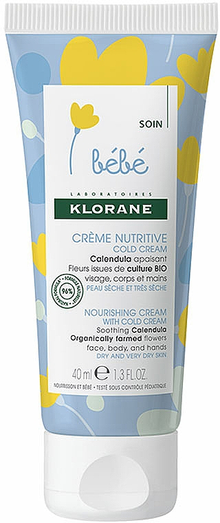 Pflegende und beruhigende Creme für Gesicht, Körper und Hände mit Ringelblume - Klorane Baby Nourishing Cream with Cold Cream — Bild N1