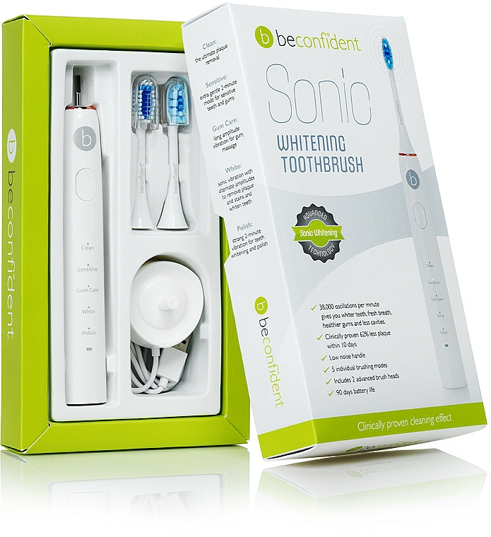 Elektrische Zahnbürste weiß und gold - Beconfident Sonic Whitening Electric Toothbrush White/Rose Gold — Bild N2