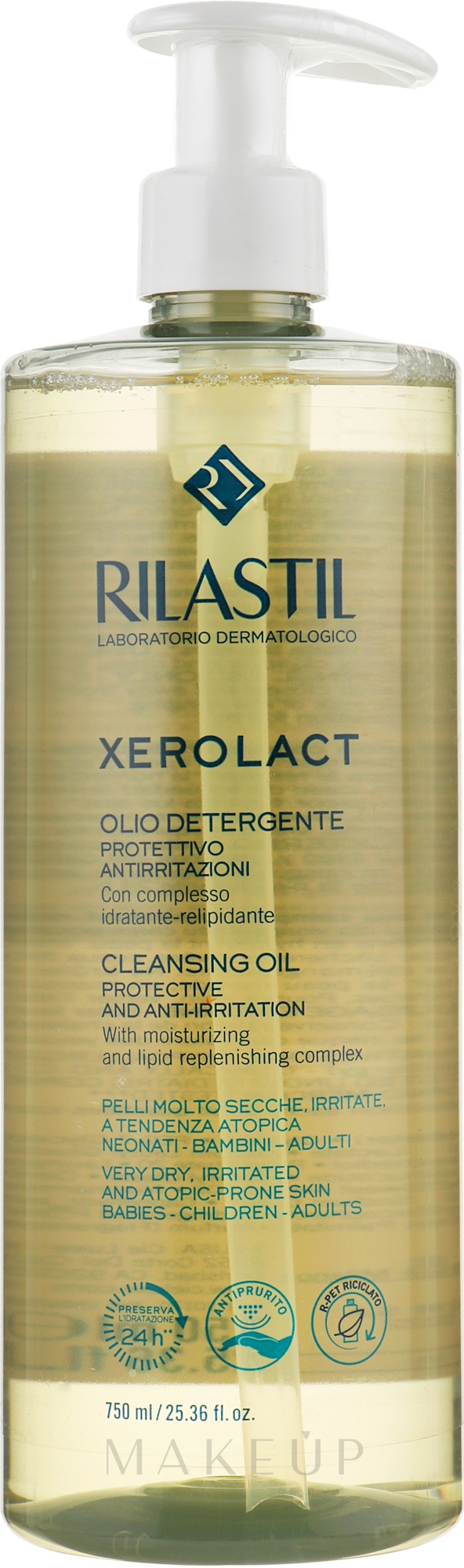 Reinigungsöl für Gesicht und Körper für sehr trockene, gereizte und atopische Haut - Rilastil Xerolact Cleansing Oil — Bild 750 ml
