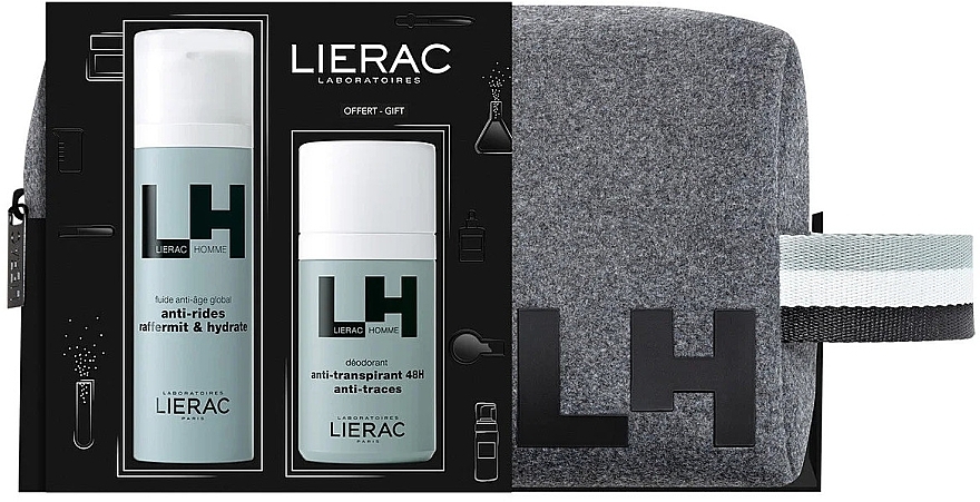 Gesichtspflegeset - Lierac Premium Homme Fluide Anti-Age (Fluid 50ml + Deodorant 50ml)  — Bild N1