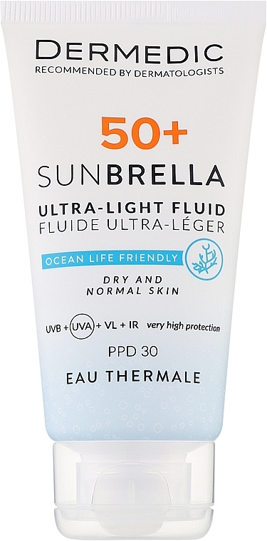 Ultraleichte Schutzcreme für trockene und normale Haut SPF 50+ - Dermedic 50+ Sunbrella Ultra-light Fluid — Bild N1