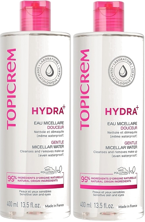 Set - Topicrem Hydra+ Gentle Micellar Water Duo (micell/water/2x400ml) — Bild N1