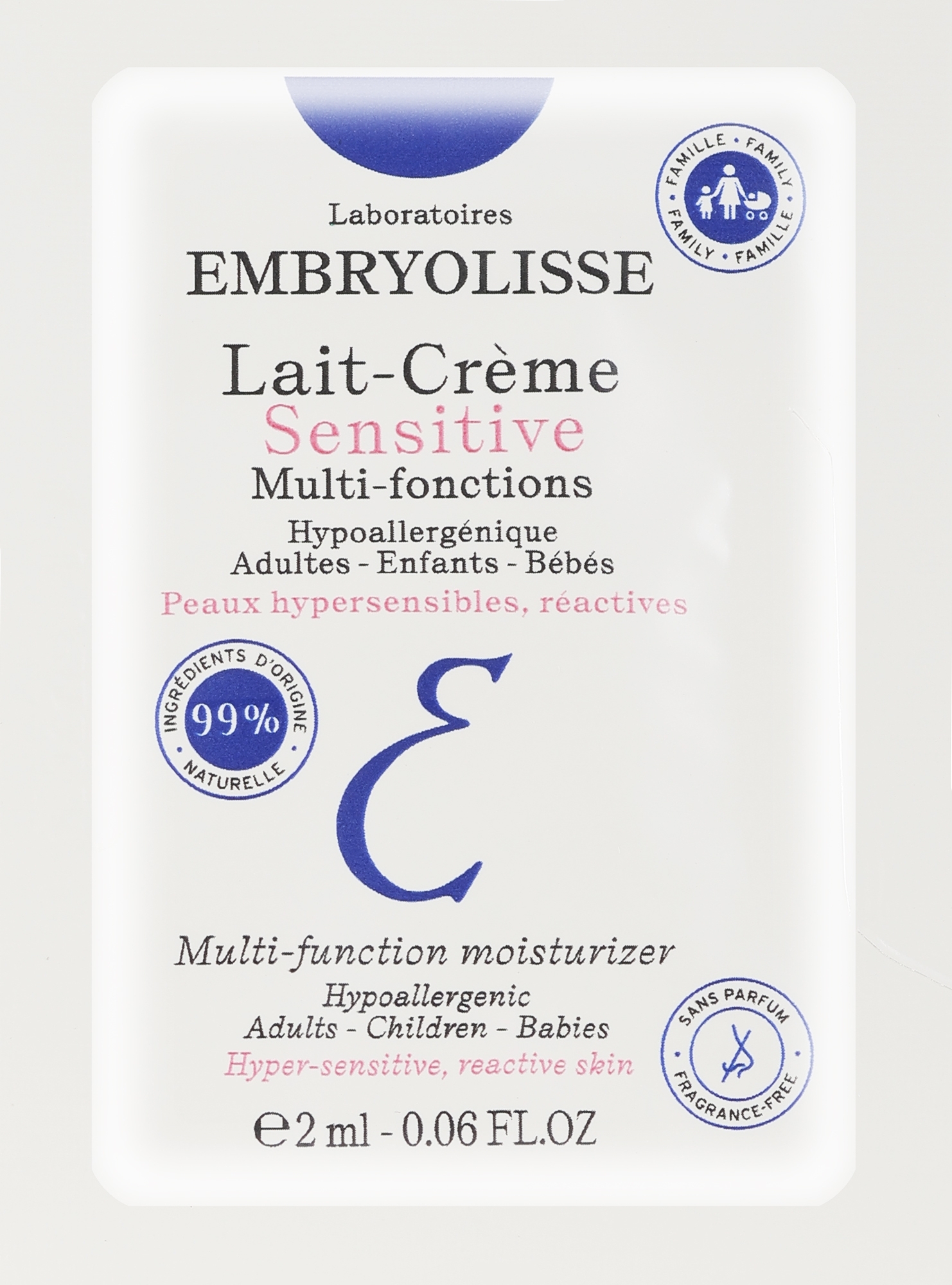 Milchkonzentrat für empfindliche Haut - Embryolisse Laboratories Lait-Creme Sensitive Concentrada (Probe)  — Bild 2 ml