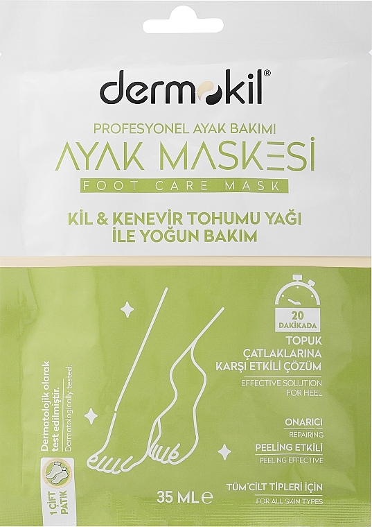 Fußmaske mit Hanfsamenöl - Dermokil Foot Mask Hemp Seed Oil — Bild N1