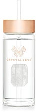 Glaswasserflasche mit Bergkristall und Trinkhalm, 400 ml - Crystallove Glass Water Bottle with Rock Crystal and Straw — Bild N6