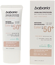 Sonnenschutzcreme gegen Altersflecken - Babaria Multi-Protection Spf 50+ Face Cream — Bild N1