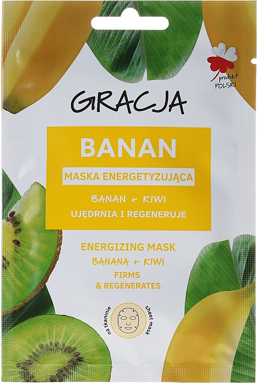 Belebende und straffende Tuchmaske mit Banane und Kiwi - Gracja Energizing Mask